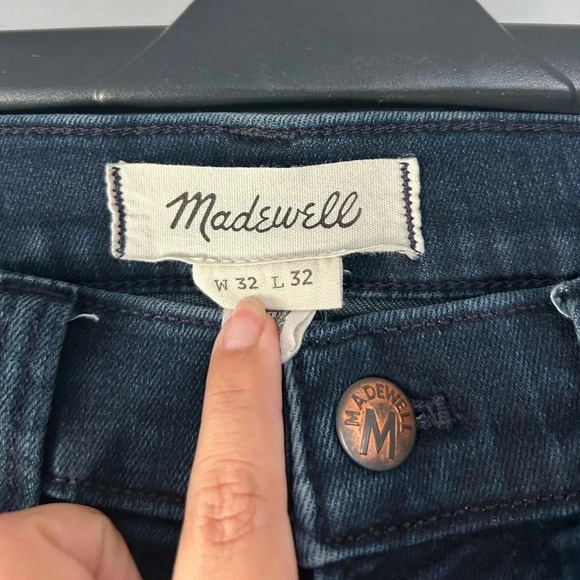 Madewell Men Straight Jeans in Paxson Dark Wash size 32 x 32 - Picture 12 of 16